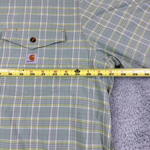 Carhartt rugged flex relax plaid button up fishing shirt button up Men’s 2XL - Picture 3 of 8